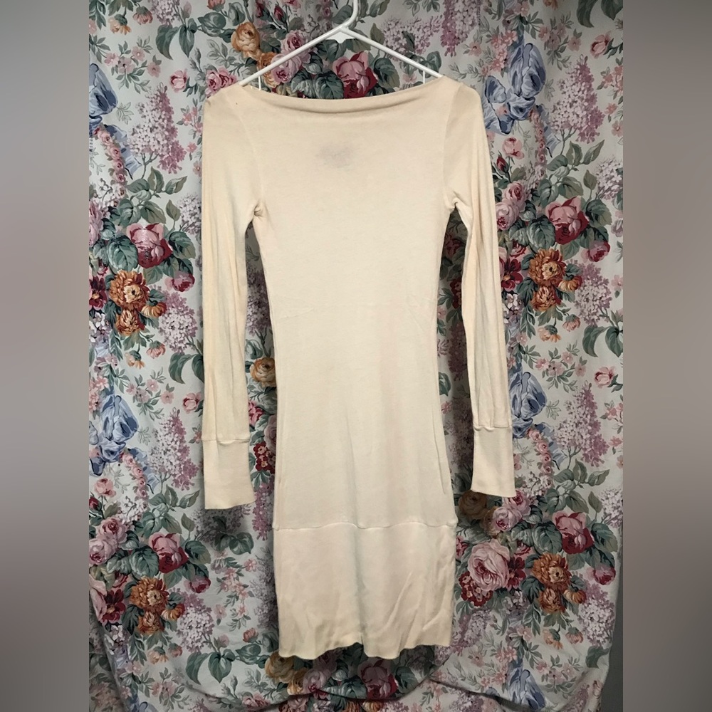 Free People Cream long sleeve shirt dress, size XS